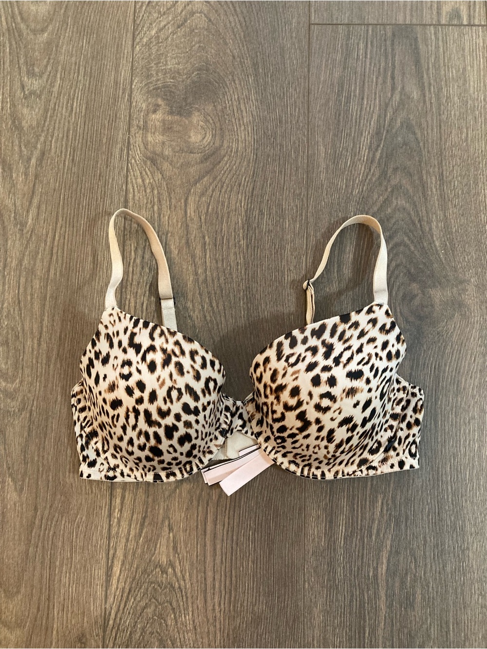 Victoria's Secret Cheetah Print Lined Demi Padded Bra Size 34D